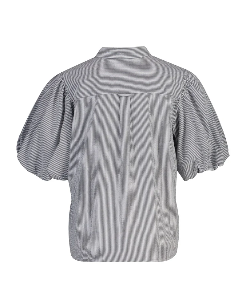 غانت Seersucker Puff Sleeve  Blouse